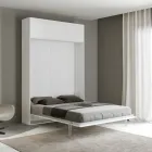 Cama francesa plegable vertical con mueble de pared - Magicompare viadurini