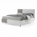 Cama doble con contenedor en Ecopiel bicolor Made in Italy - Jasmine