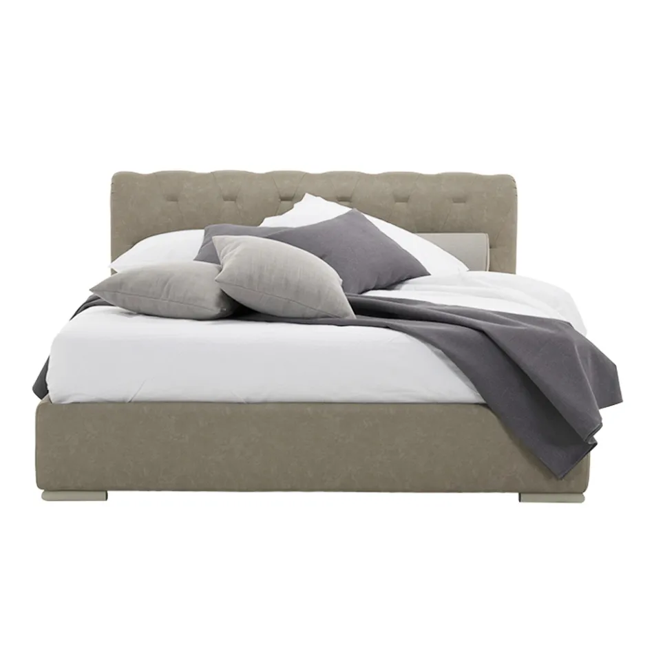 Cama con contenedor doble en ecopiel o tejido Made in Italy – Doll viadurini