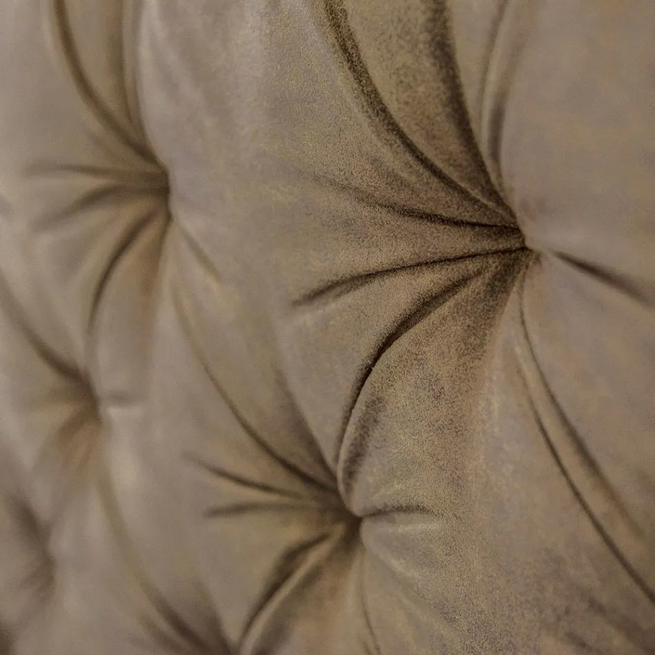 Cama doble tapizada con contenedor en tela o ecopiel Made in Italy - Euro viadurini