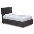 Cama doble pequeña con cabecero de tela Made in Italy - Fiuto
