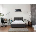 Cama de tamaño completo con cabecera y pies acolchados Made in Italy - Aaron viadurini