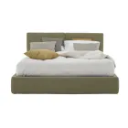 Cama doble tapizada con cofre en tejido de ecopiel Made in Italy - Desierto viadurini