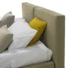 Cama doble tapizada con cofre en tejido de ecopiel Made in Italy - Desierto viadurini