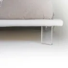 Cama doble tapizada en ecopiel o tela Made in Italy - Armonica viadurini