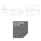 Cama de matrimonio 160x190 con botones decorativos en los cojines - Rays viadurini