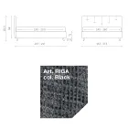 Cama de matrimonio 160x190 con cordones verticales en relieve - Mask viadurini