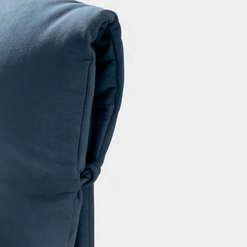 Cama de matrimonio 160x190 con cojines que envuelven todo el cabecero - Charme viadurini