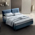 Cama de matrimonio 160x190 con cojines que envuelven todo el cabecero - Charme viadurini