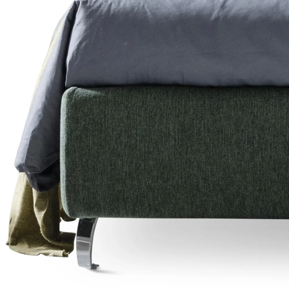 Cama de matrimonio 160x190 con acabado asimétrico bicolor - Jazmín viadurini