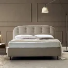 Cama de matrimonio 160x190 con líneas curvas y botones Made in Italy - Oriente viadurini