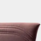 Cama de matrimonio 160x190 con líneas curvas y doble banda acolchada - Gioie viadurini