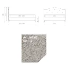 Cama de Matrimonio 160x190 con Cabecero con Volante Perimetral y Botones - Rest viadurini