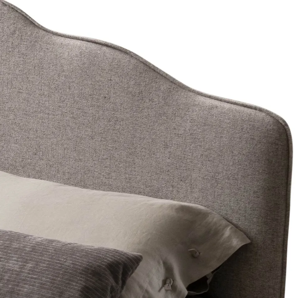 Cama de matrimonio 160x190 con cabecero con volante perimetral Made in Italy - Rest viadurini