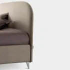Cama de matrimonio 160x190 con cabecero de líneas curvas Made in Italy - Oriente viadurini