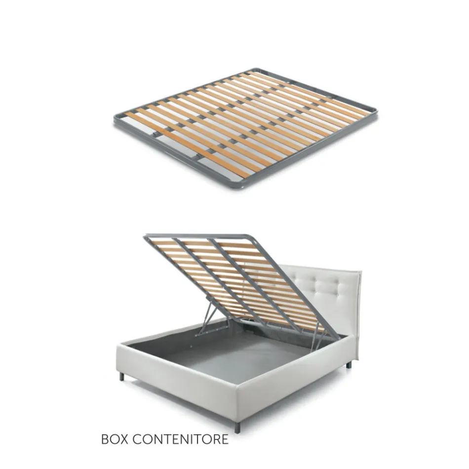 Cama doble de 160 x 190 con acolchado de banda estrecha de rayas múltiples - Meduse viadurini