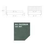 Cama doble de 160 x 190 con acolchado de banda estrecha de rayas múltiples - Meduse viadurini