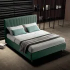 Cama doble de 160 x 190 con acolchado de banda estrecha de rayas múltiples - Meduse viadurini