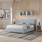 Cama doble 160x200 cm con cabecero de microfibra fabricada en Italia - Pallone viadurini