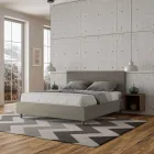 Cama doble de 160 x 200 cm con cabecero de piel sintética fabricada en Italia - Pallone viadurini