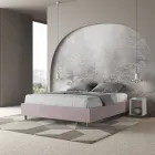 Cama doble 160x200 cm revestida en microfibra Fabricada en Italia - Atleta viadurini