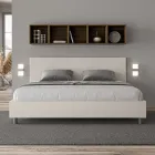 Cama doble de 180x200 cm con cabecero de piel sintética, fabricada en Italia - Pallone viadurini