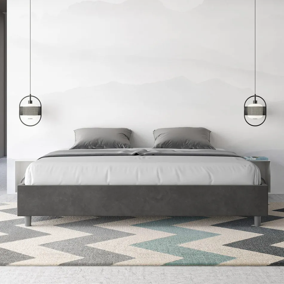 Cama doble de 180x200 cm con funda de microfibra, fabricada en Italia - Athlete viadurini