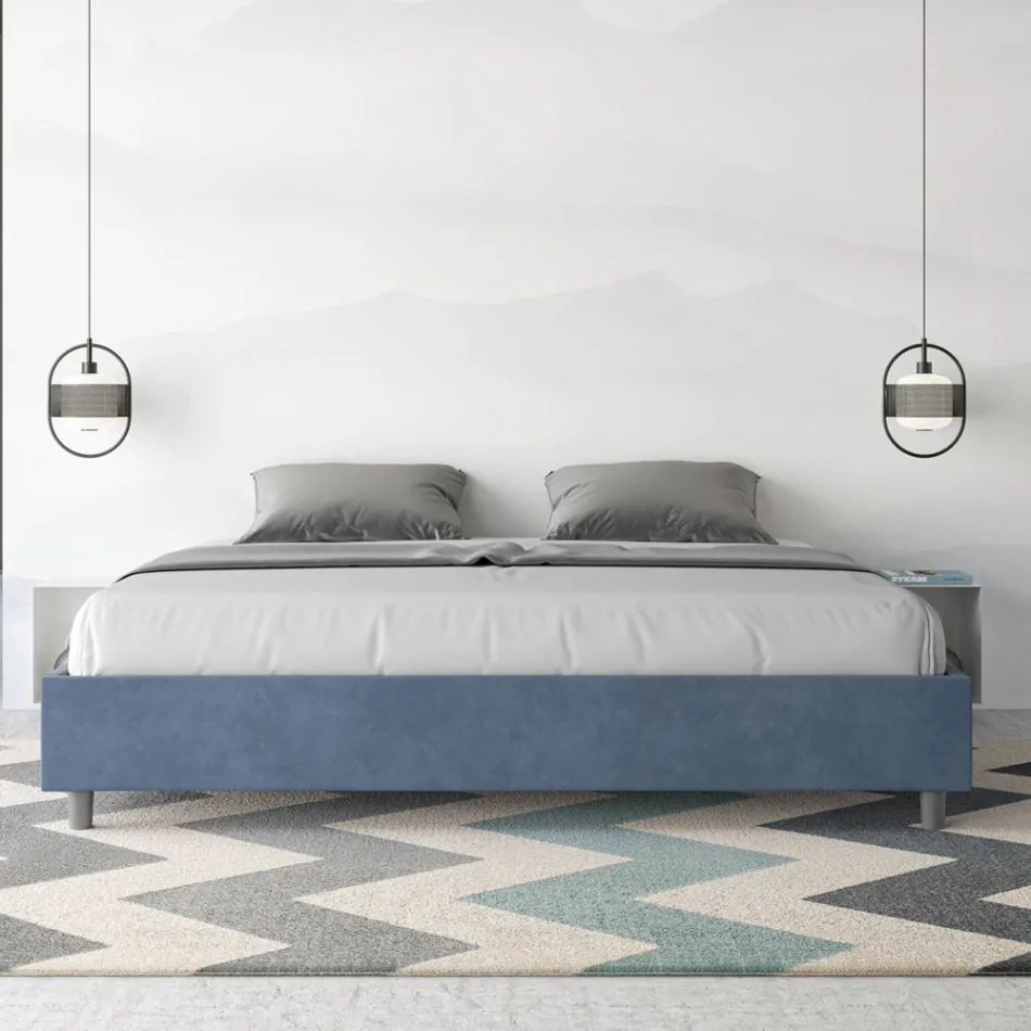 Cama doble de 190x200 cm con funda de microfibra, fabricada en Italia - Athlete viadurini