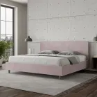 Cama doble de 200x200 cm con cabecero de microfibra. Fabricada en Italia - Pallone viadurini