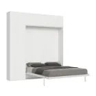 Cama doble plegable vertical con mueble de pared y columna - Magicompare viadurini