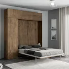 Cama doble plegable vertical con mueble de pared y columna - Magicompare viadurini