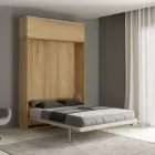 Cama doble plegable vertical con mueble de pared - Magicompare viadurini