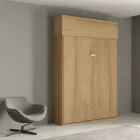 Cama doble plegable vertical con mueble de pared - Magicompare viadurini