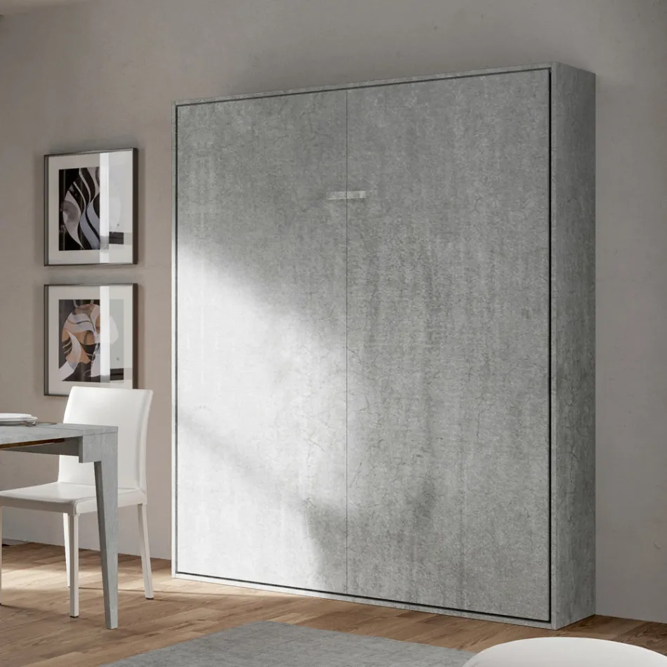 Cama doble plegable vertical en diferentes acabados - Magicompare viadurini