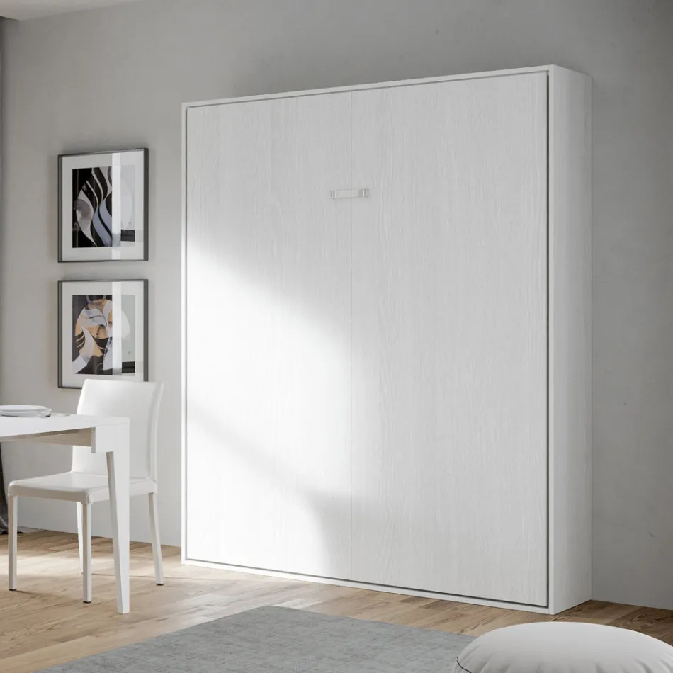 Cama doble plegable vertical en diferentes acabados - Magicompare viadurini