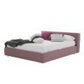 Cama doble baja con caja en tela o ecopiel Made in Italy - Soraia