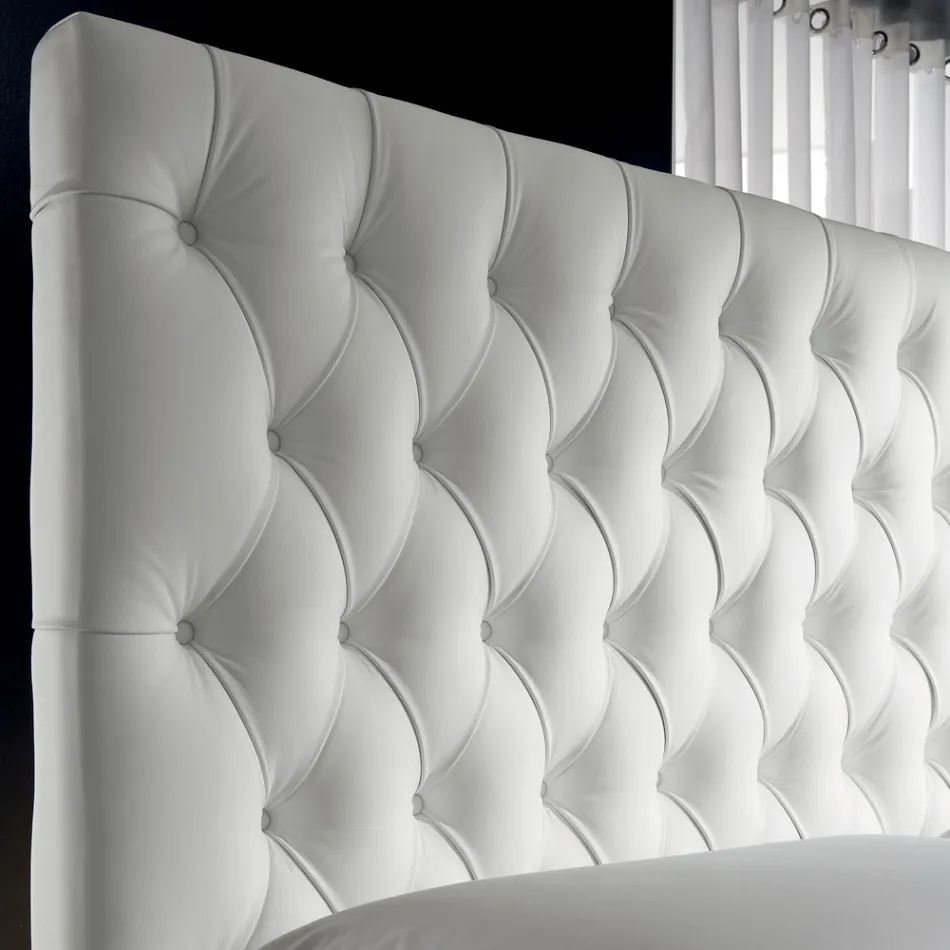 Cama doble Capitonné con almacenaje opcional Made in Italy - Sciocco viadurini