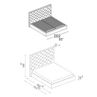 Cama doble Capitonné con almacenaje opcional Made in Italy - Sciocco viadurini
