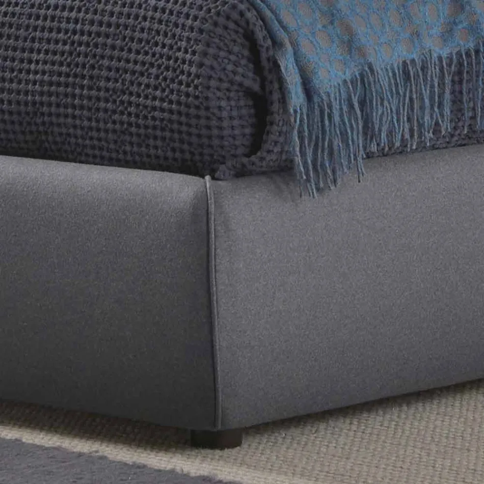 Cama doble con caja tapizada en tejido Corolle de Bolzan viadurini