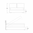 Cama doble con espacio de almacenamiento, diseño contemporáneo Iorca Bolzan viadurini