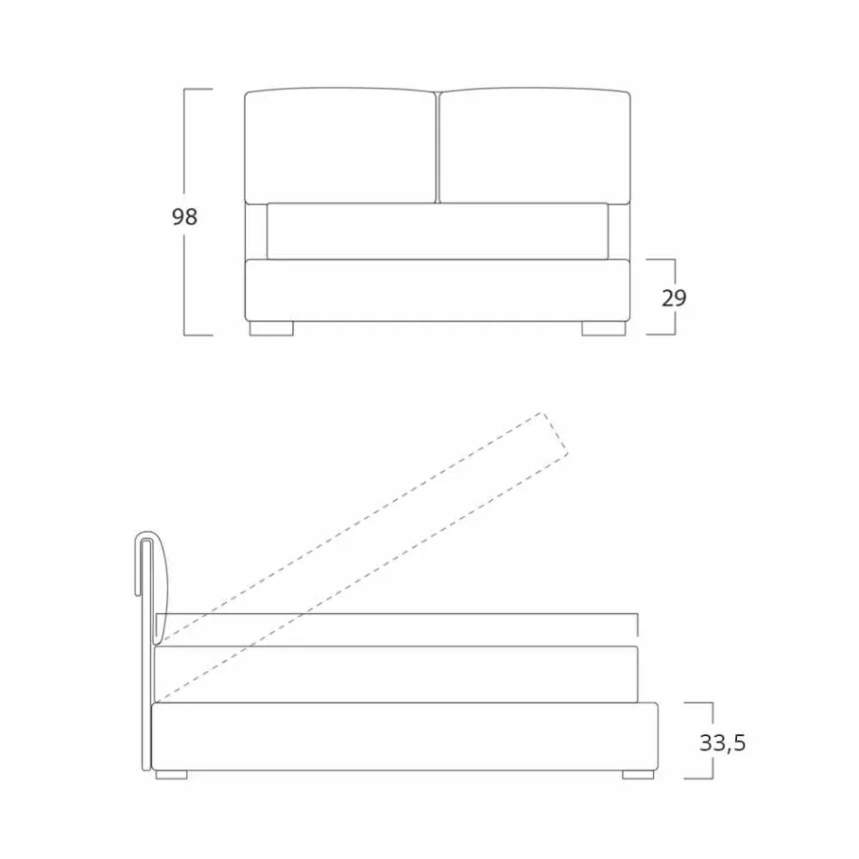 Cama doble con espacio de almacenamiento, diseño contemporáneo Iorca Bolzan viadurini