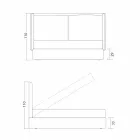 Cama doble con espacio de almacenamiento, diseño moderno, Kate by Bolzan viadurini