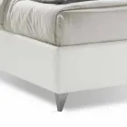 Cama doble con contenedor acolchado de imitación de cuero Made in Italy - Máscara viadurini