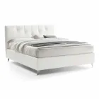 Cama doble con contenedor acolchado de imitación de cuero Made in Italy - Máscara viadurini