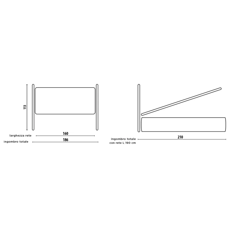 Cama Matrimonial con Almacenamiento Opcional, 2 Mesitas de Noche y Colchón - Fiuto viadurini