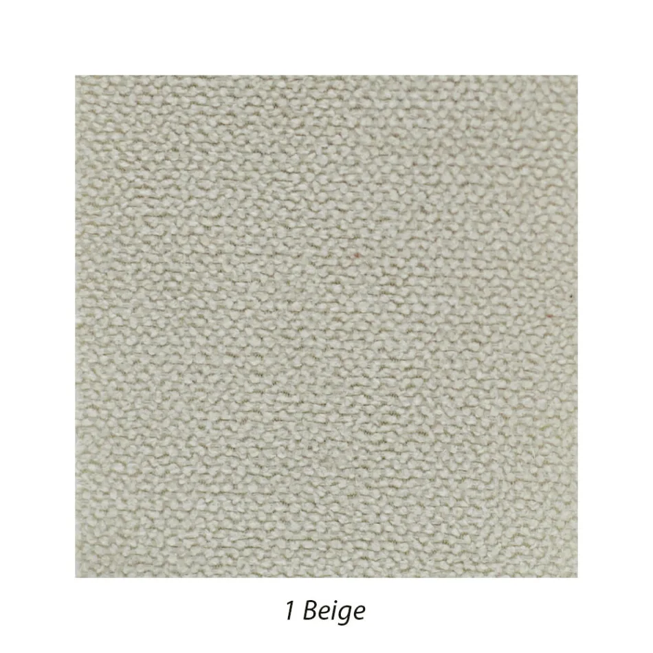 Cama doble con estructura tapizada en tejido Made in Italy - Rolly viadurini