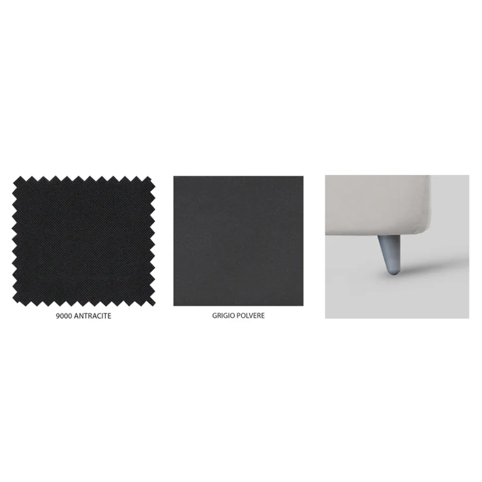 Cama doble con estructura de cama acolchada Made in Italy - Shadow viadurini