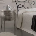 Cama doble con almohadas, colchón y 2 mesitas de noche Made in Italy - Natural viadurini