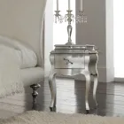 Cama doble con colchón, almohadas y 2 mesitas de noche Made in Italy - Laki viadurini