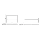 Cama de matrimonio con pie de cama, colchón y 2 mesitas de noche a juego - Nebbia viadurini